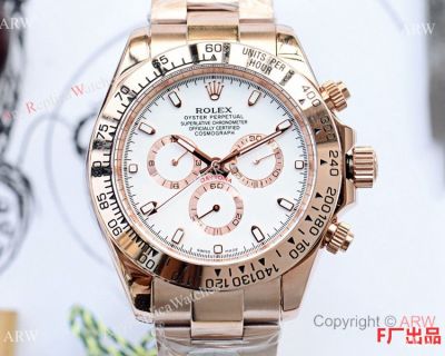 Clone Rolex Daytona Rose Gold Automatic Watch Men Size